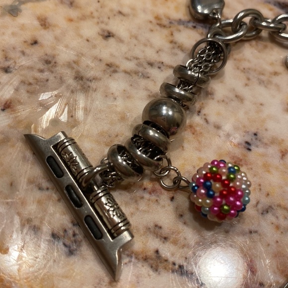 APPLE WATCH Band & Bracelet Stainless Steel w Charms 2pc - Picture 9 of 11